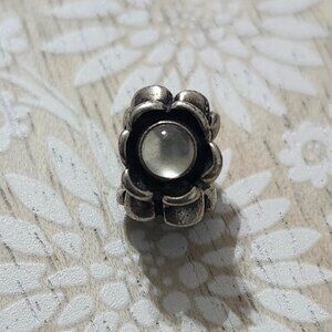Pandora Sterling Silver Moonstone Flower Bead Charm
